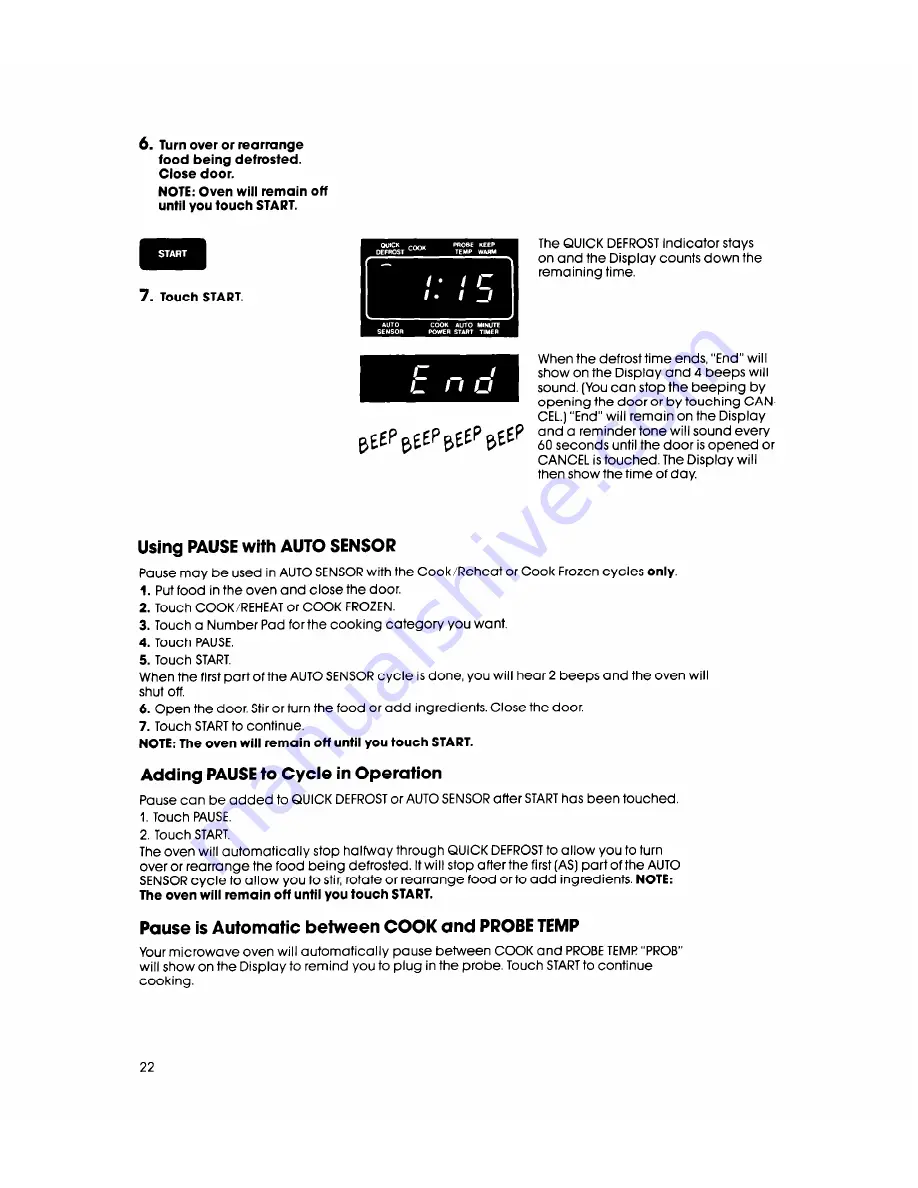 Whirlpool MW8900XS Use & Care Manual Download Page 22