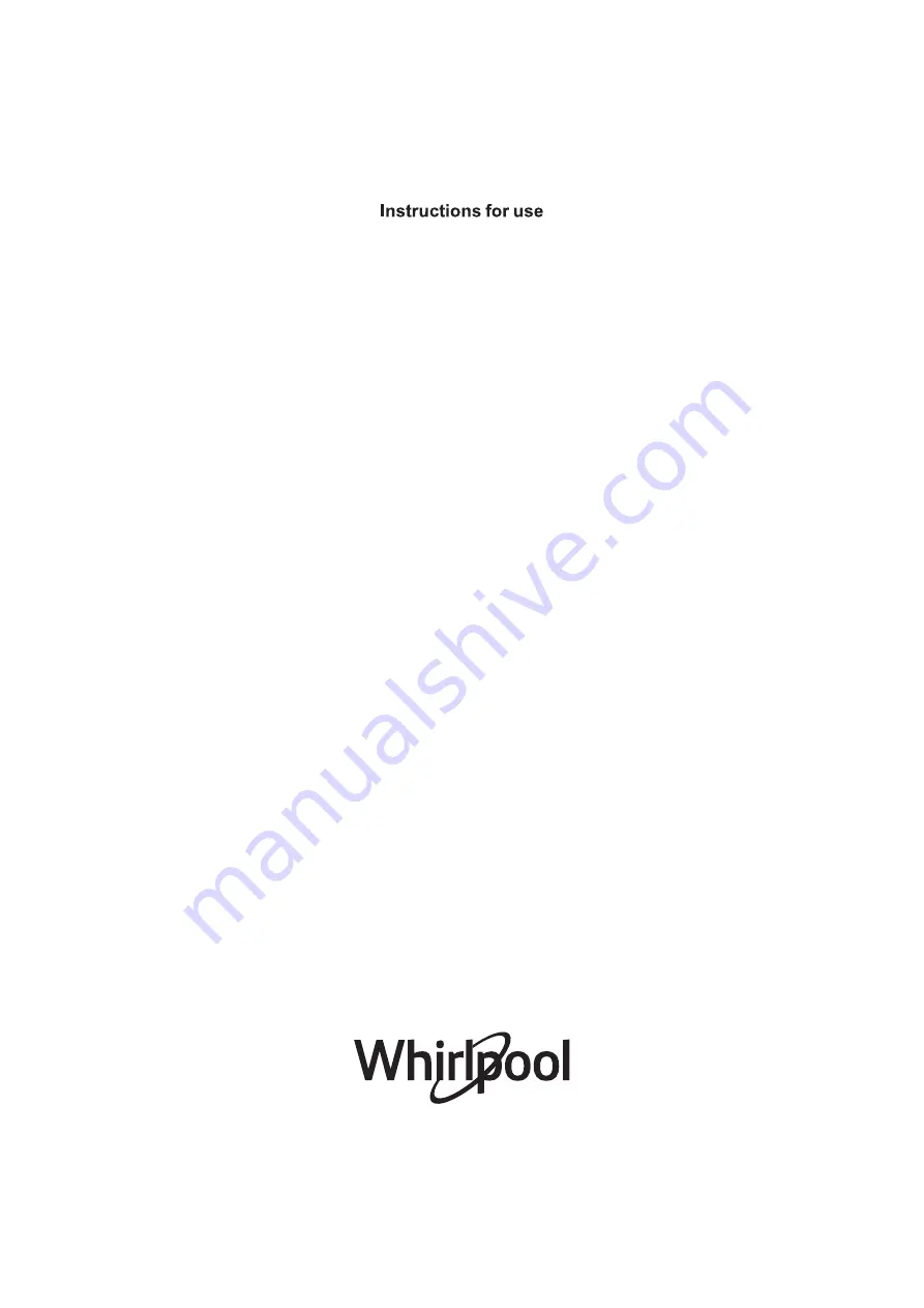 Whirlpool PACF212HPW Instructions For Use Manual Download Page 1