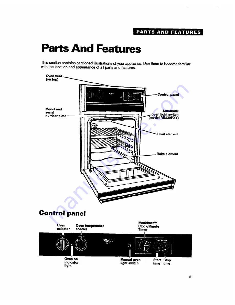 Whirlpool RB1005PXY Скачать руководство пользователя страница 5