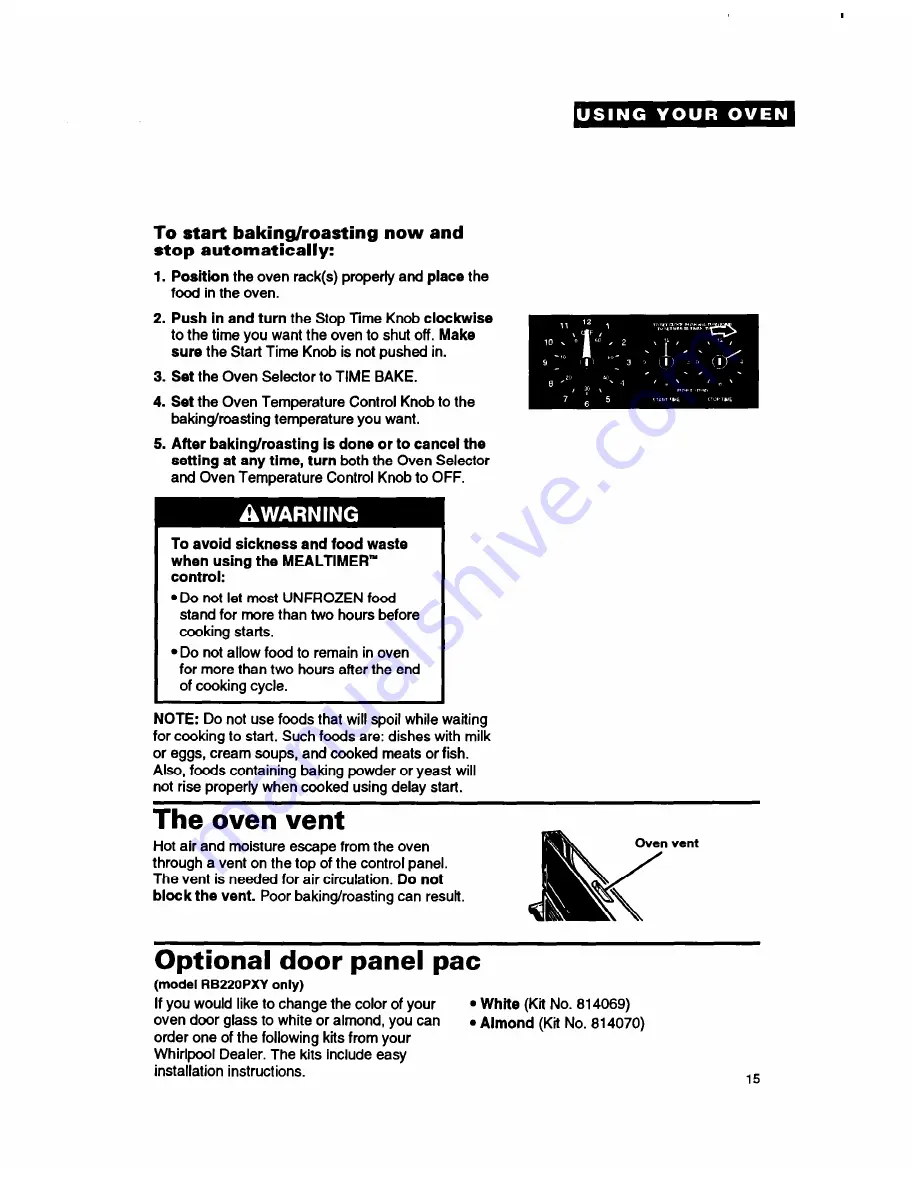 Whirlpool RB1005PXY Use And Care Manual Download Page 15