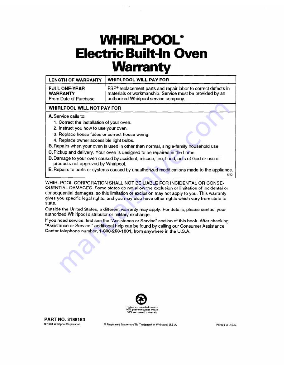 Whirlpool RB1005XY Use And Care Manual Download Page 26