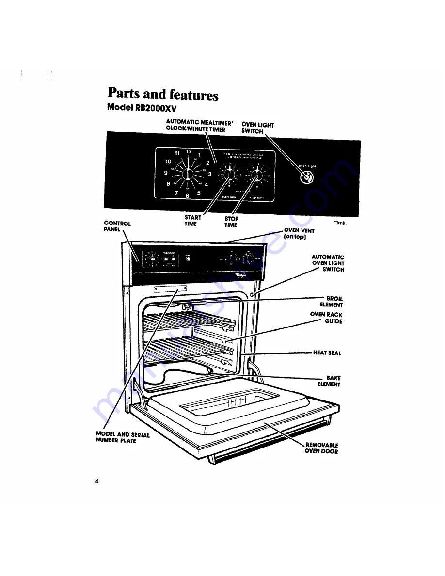 Whirlpool RB2000XV Use & Care Manual Download Page 4