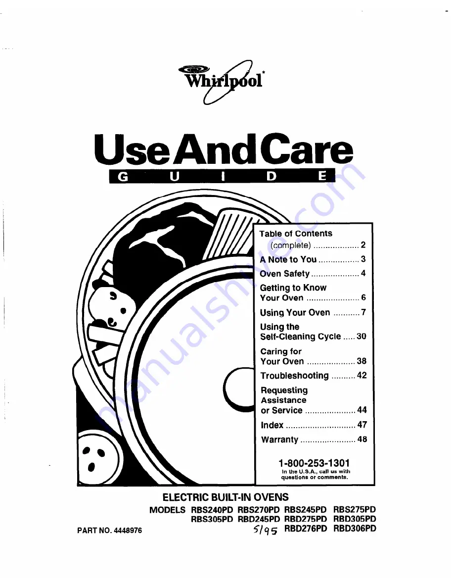 Whirlpool RBD245PD Скачать руководство пользователя страница 1