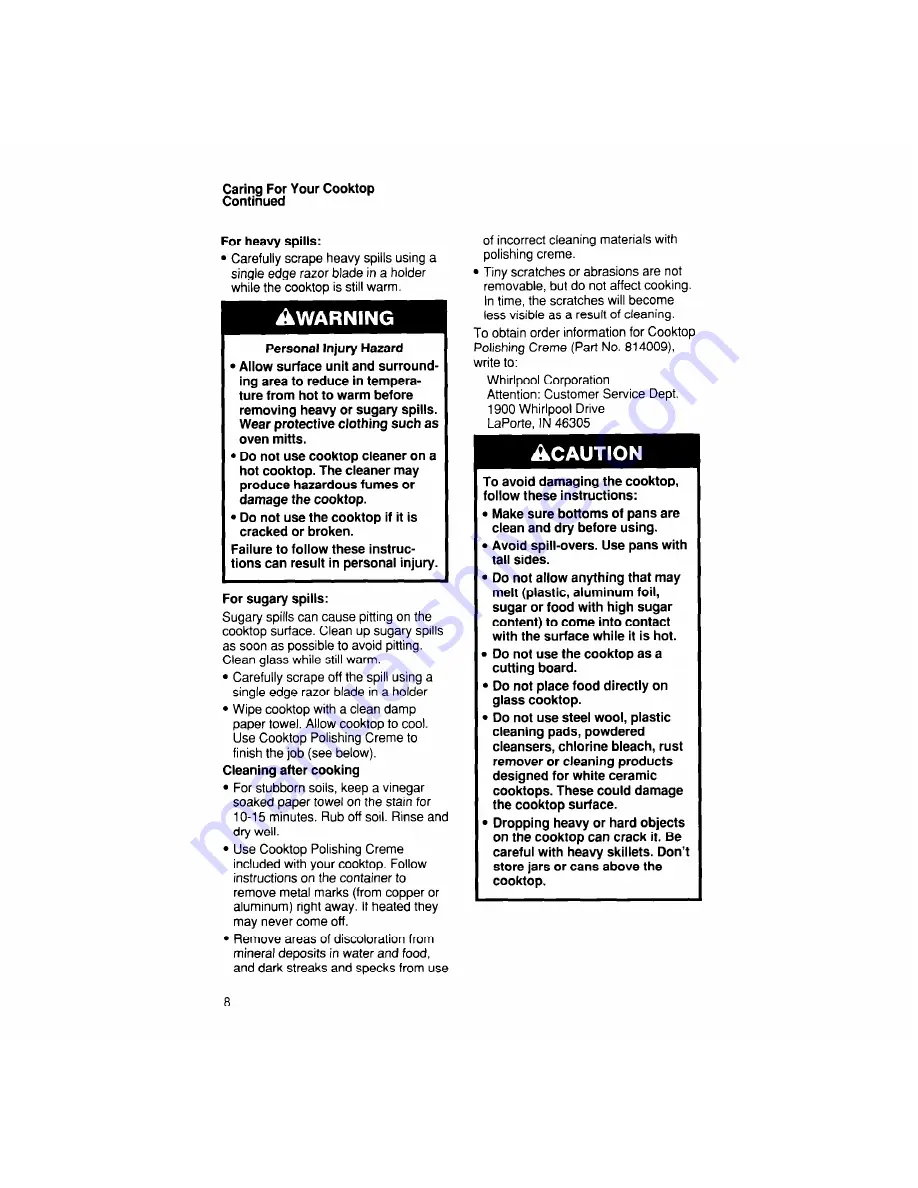 Whirlpool RC8600xv Use And Care Manual Download Page 8