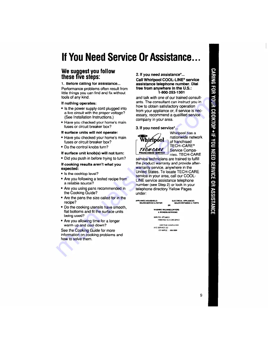 Whirlpool RC8600xv Use And Care Manual Download Page 9