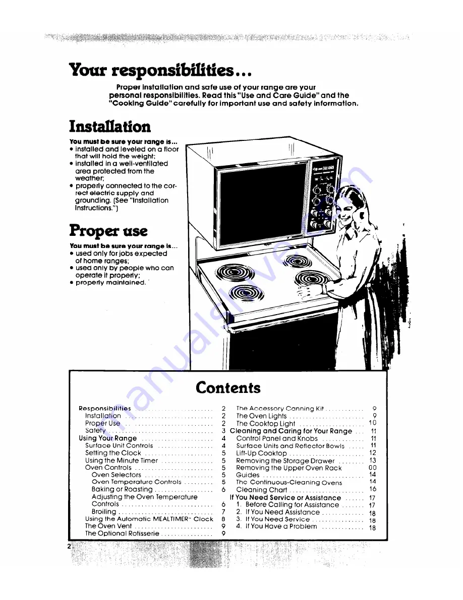 Whirlpool RE953PXK Use & Care Manual Download Page 2