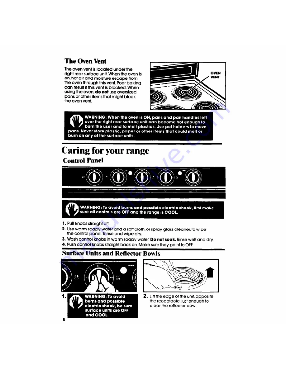 Whirlpool RF0100XR Use & Care Manual Download Page 8