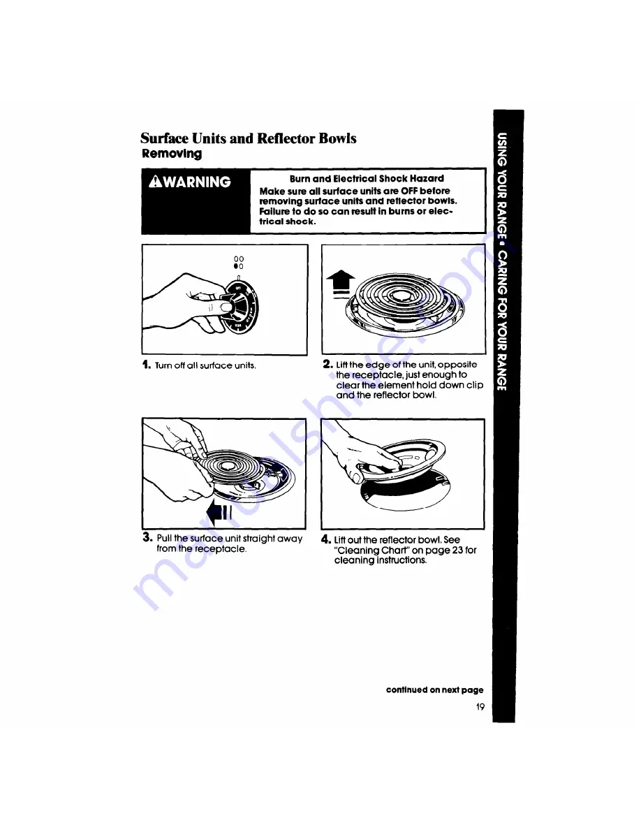 Whirlpool RF306BXV Use & Care Manual Download Page 19