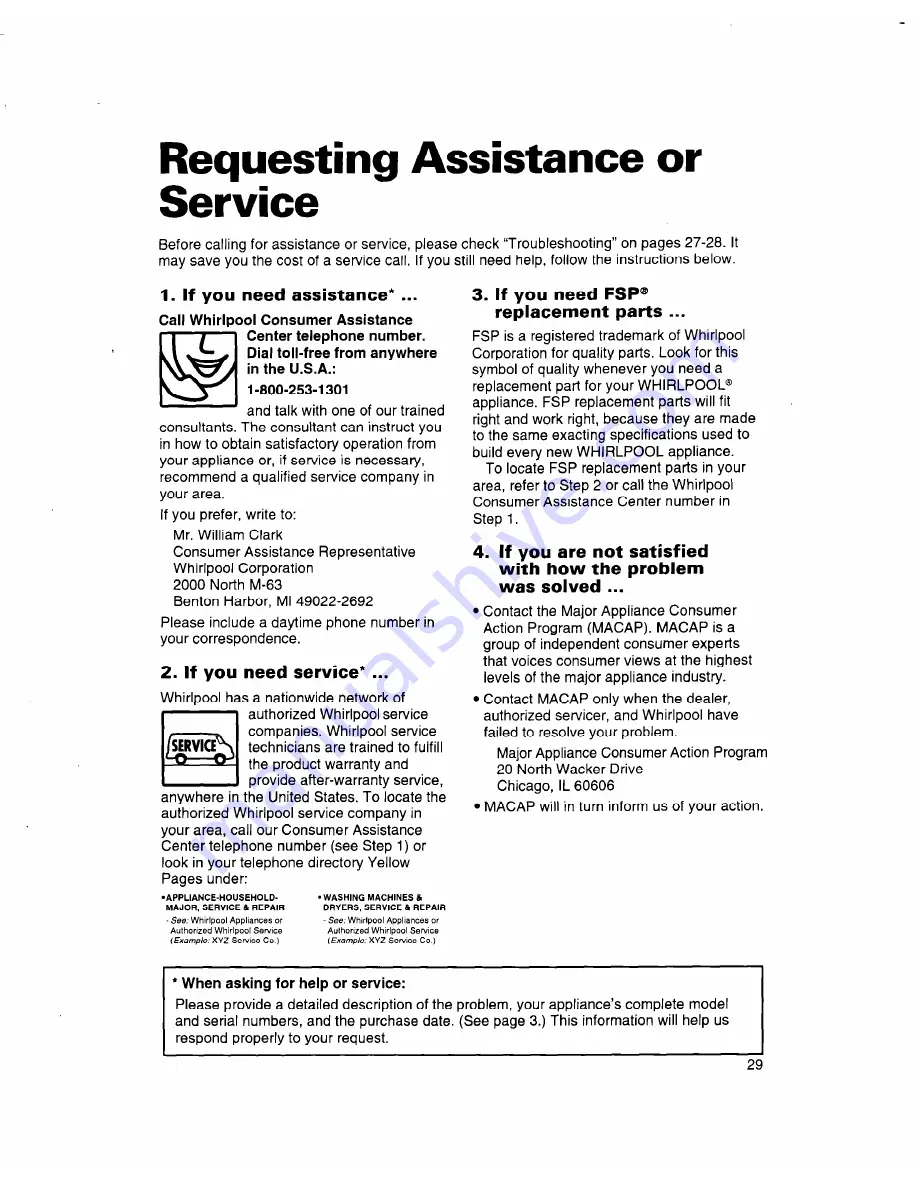 Whirlpool RF314BBD Use And Care Manual Download Page 29