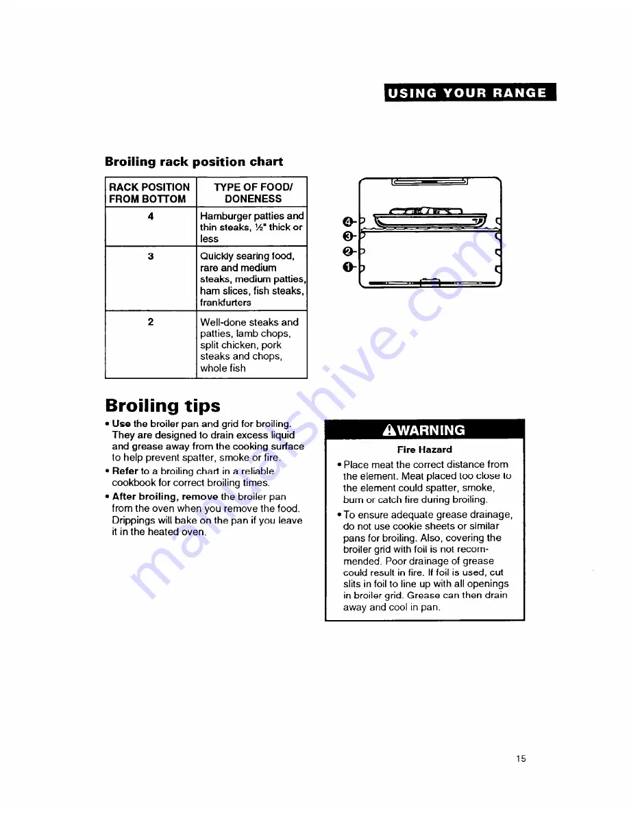 Whirlpool RF314BXB Use And Care Manual Download Page 15