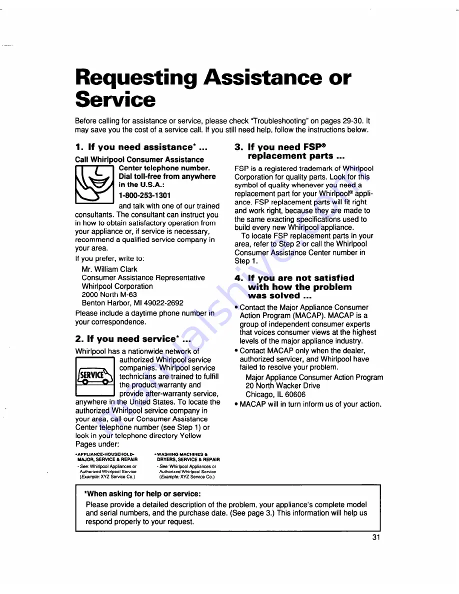 Whirlpool RF315PXD Use And Care Manual Download Page 31