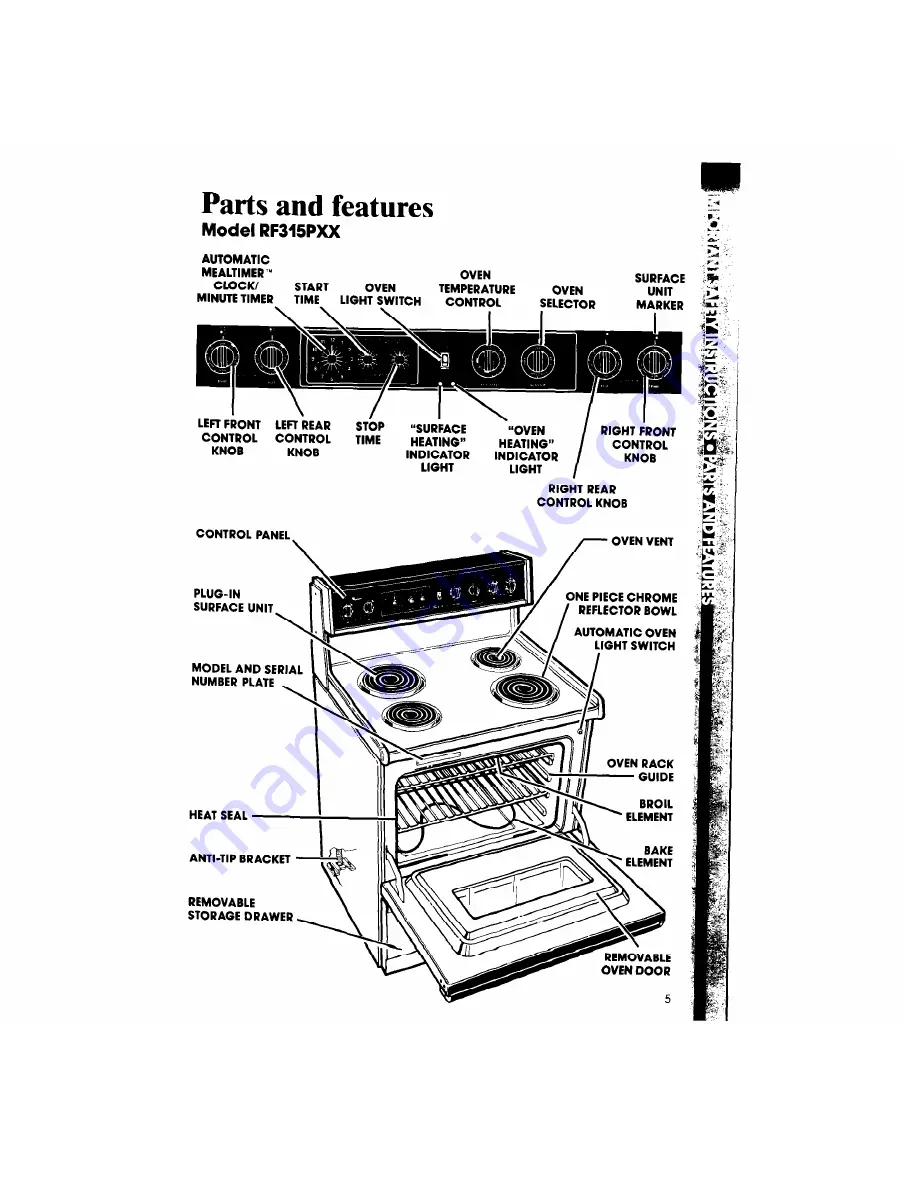 Whirlpool RF315PXX Use & Care Manual Download Page 5