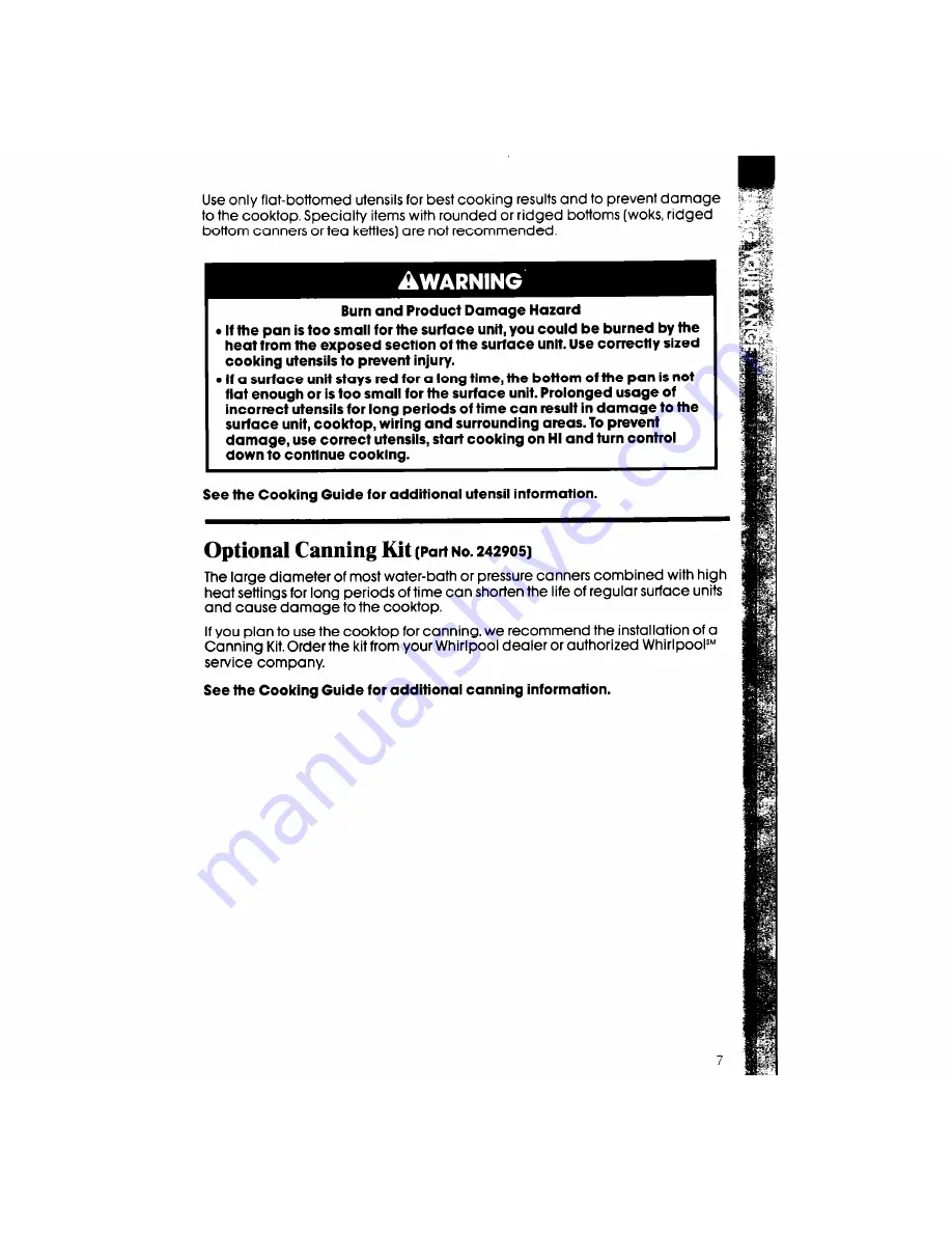 Whirlpool RF315PXX Use & Care Manual Download Page 7