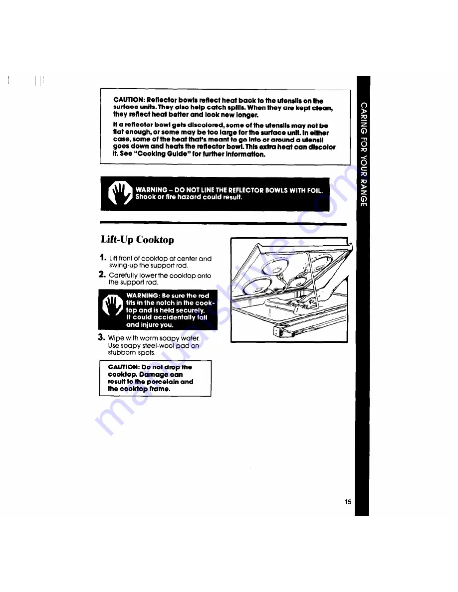 Whirlpool RF3165XP Use & Care Manual Download Page 15