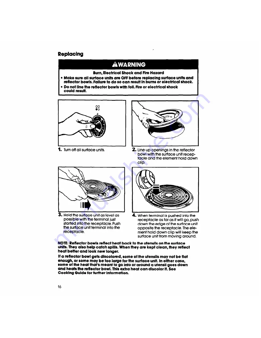 Whirlpool RF3300W Use & Care Manual Download Page 16