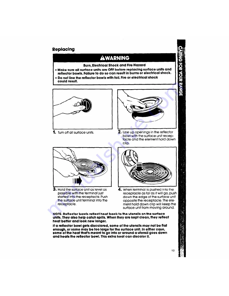 Whirlpool RF3305XX Use & Care Manual Download Page 19