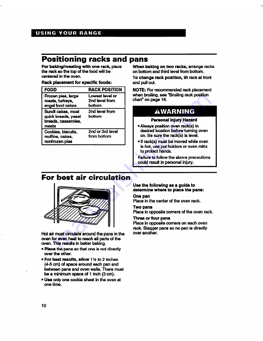 Whirlpool RF330PXD Use And Care Manual Download Page 10