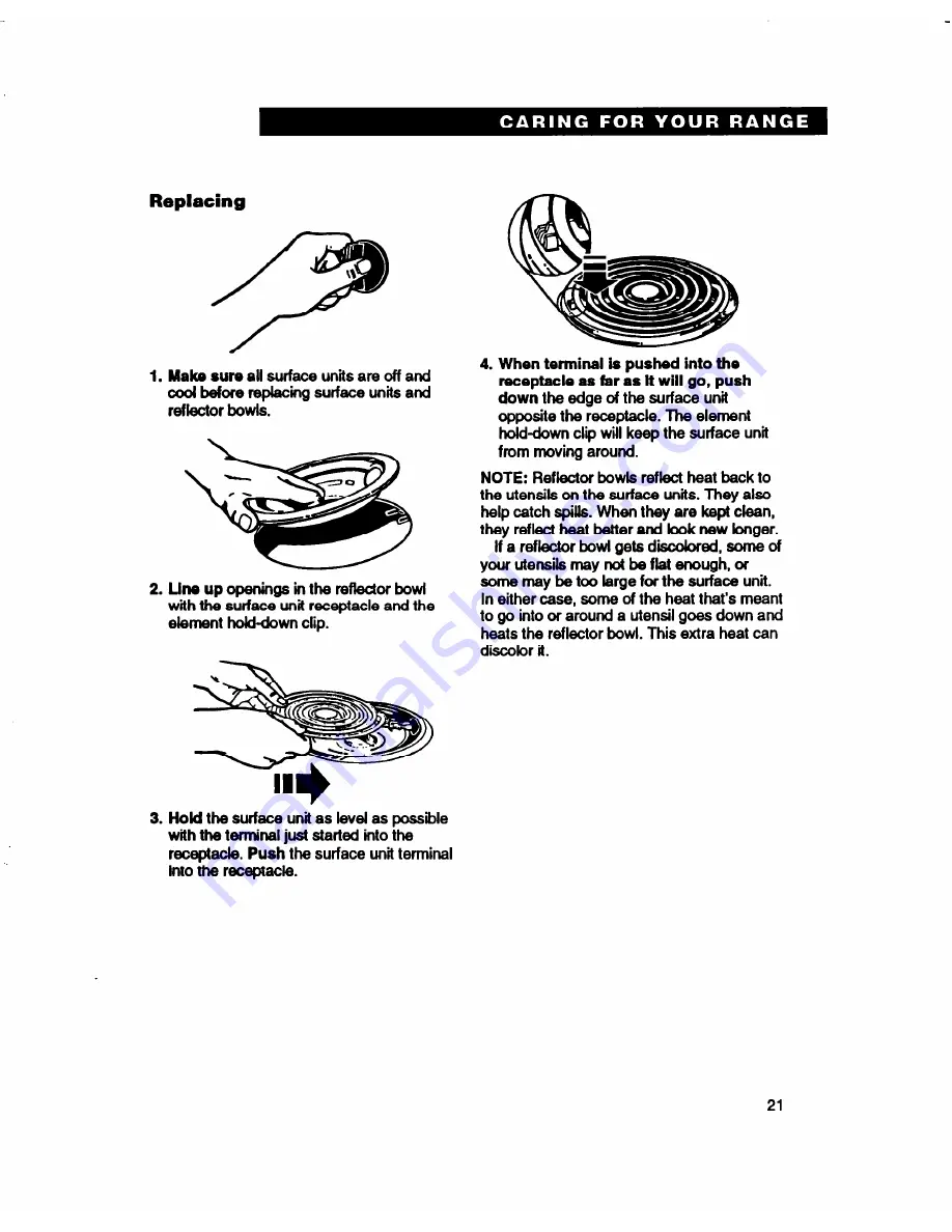 Whirlpool RF330PXD Use And Care Manual Download Page 21