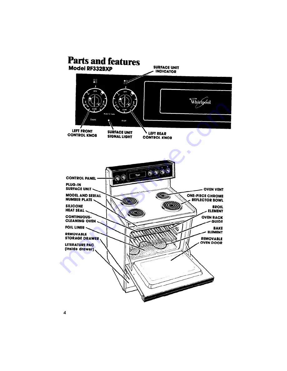 Whirlpool RF332BXP Use And Care Manual Download Page 4