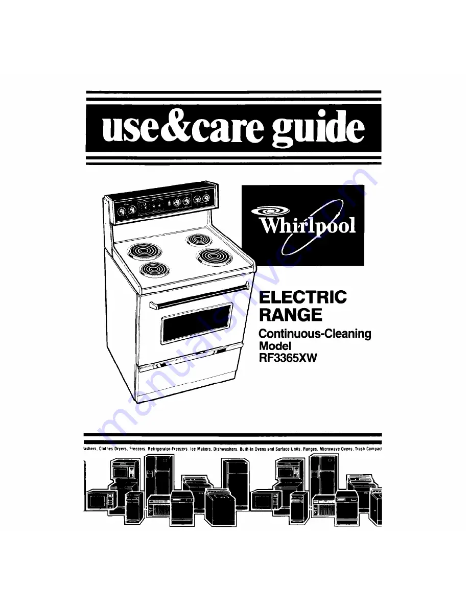 Whirlpool RF3365XW Use And Care Manual Download Page 1