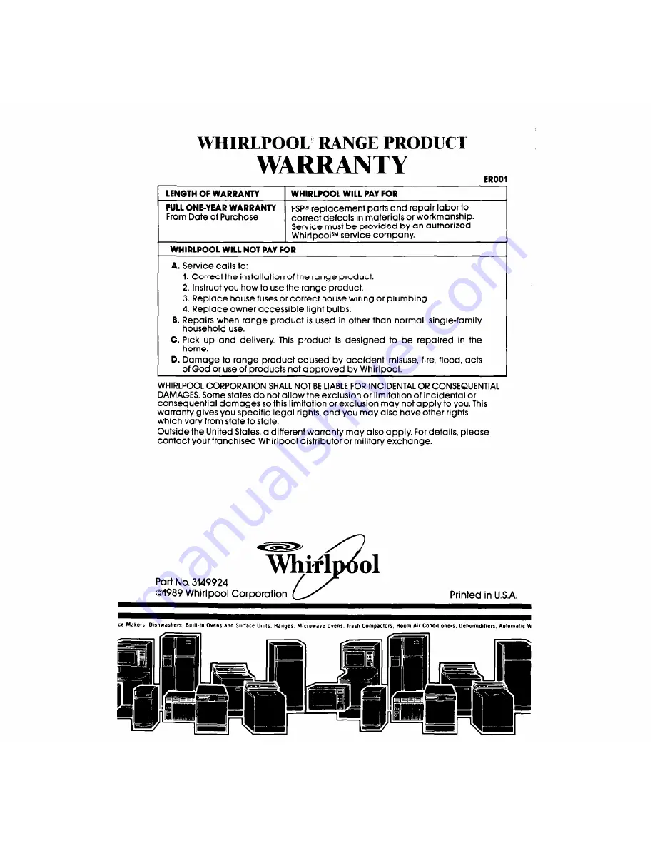 Whirlpool RF3365XW Use And Care Manual Download Page 28