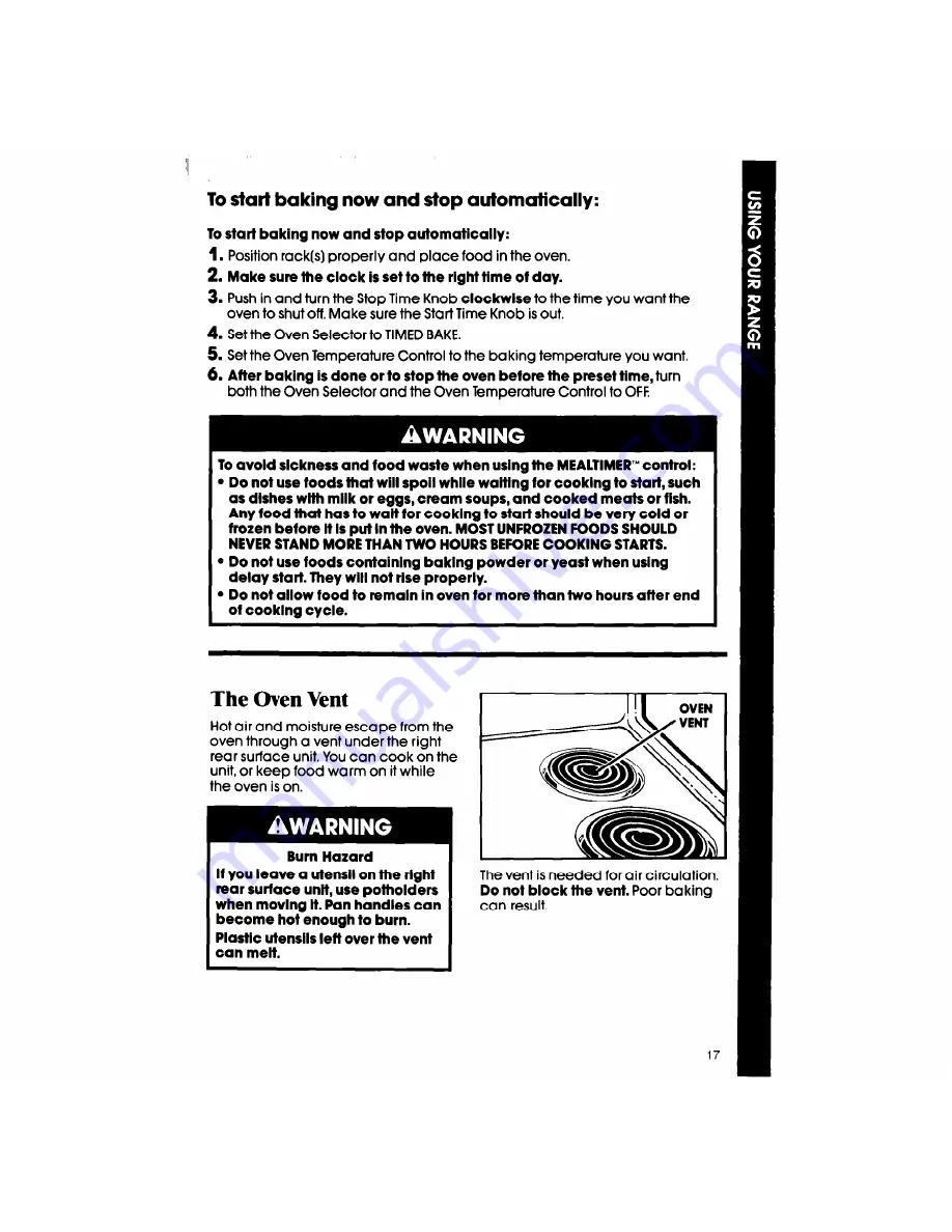 Whirlpool RF360BX Use And Care Manual Download Page 17