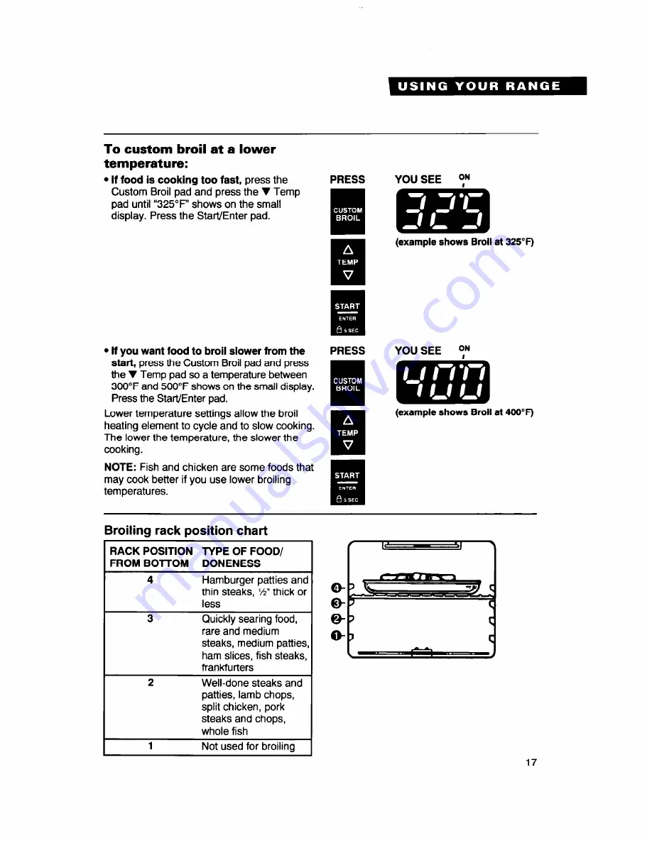 Whirlpool RF361 BXD Use And Care Manual Download Page 17