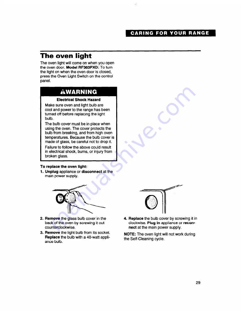 Whirlpool RF361 BXD Use And Care Manual Download Page 29