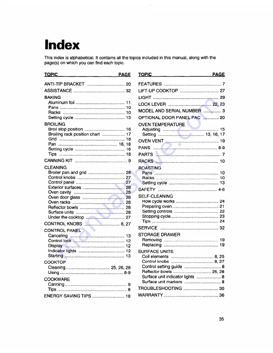 Whirlpool RF361 BXD Use And Care Manual Download Page 33