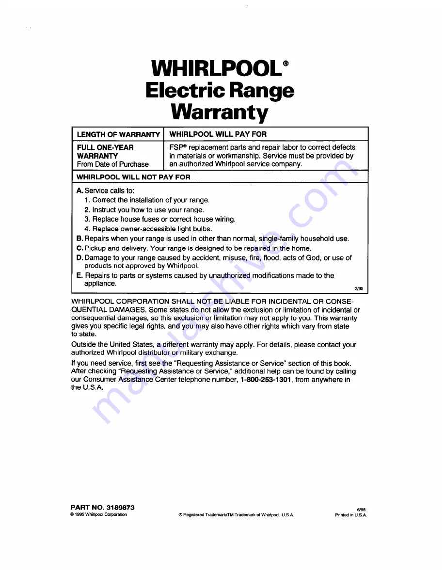 Whirlpool RF361 BXD Use And Care Manual Download Page 34