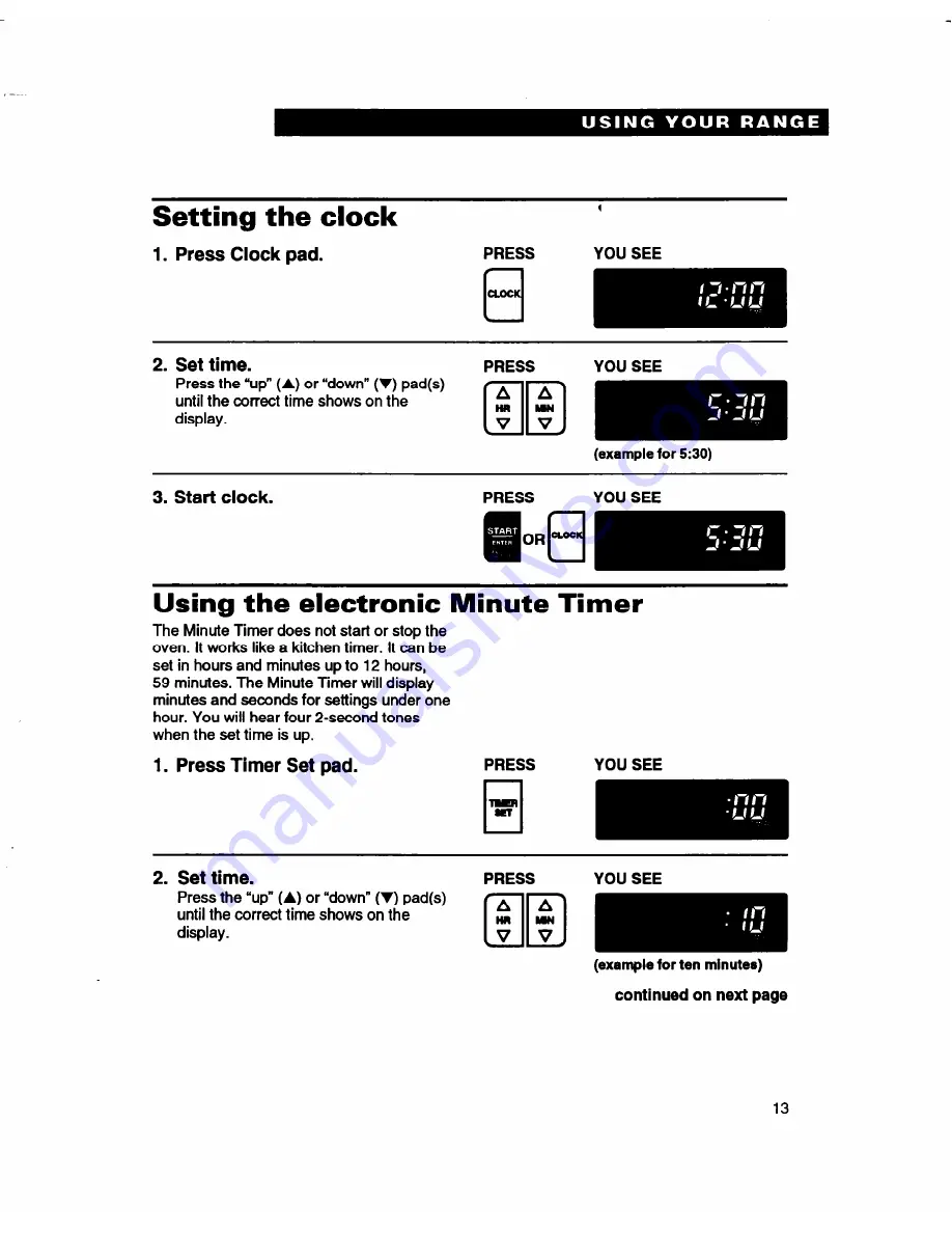 Whirlpool RF362BBD Use And Care Manual Download Page 13