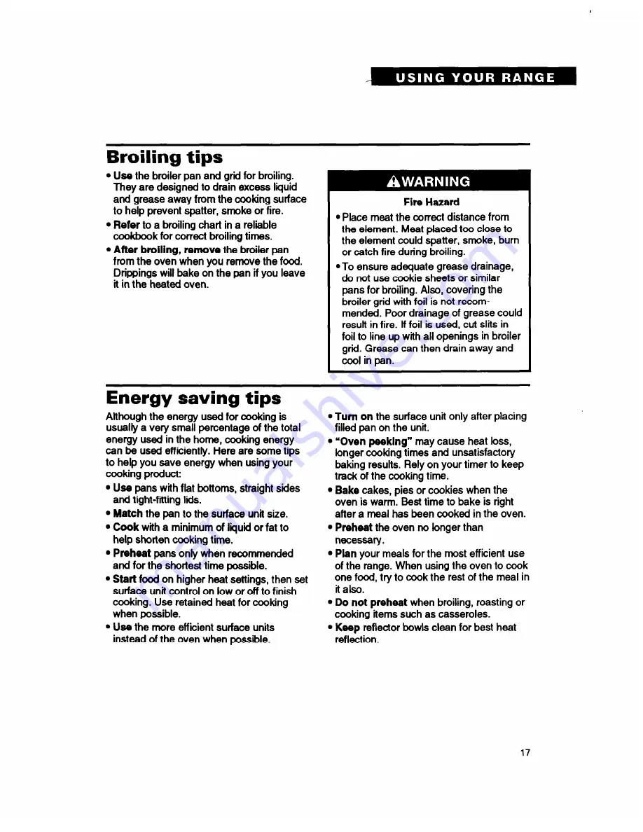 Whirlpool RF362BXB Use And Care Manual Download Page 17