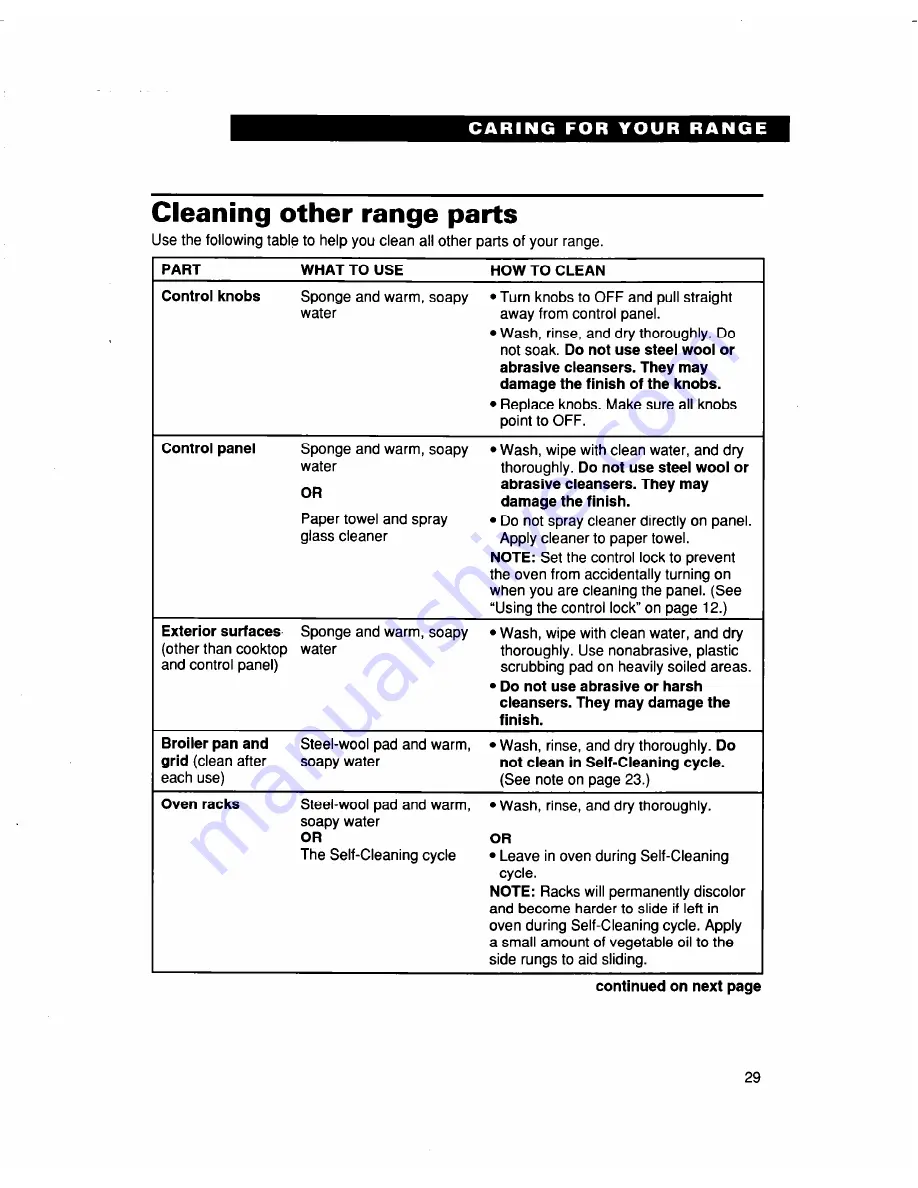 Whirlpool RF364BBD Use And Care Manual Download Page 29