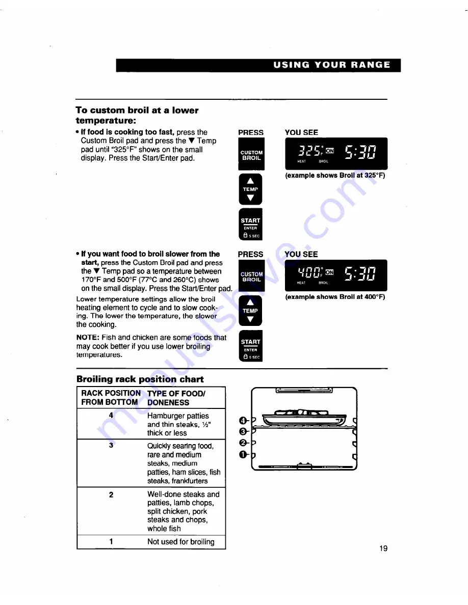 Whirlpool RF376PXD Use And Care Manual Download Page 19