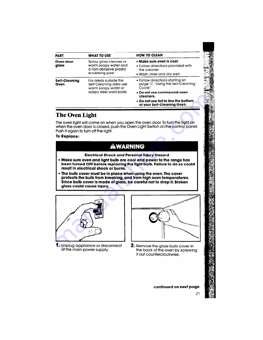 Whirlpool RF377PXX Use & Care Manual Download Page 21