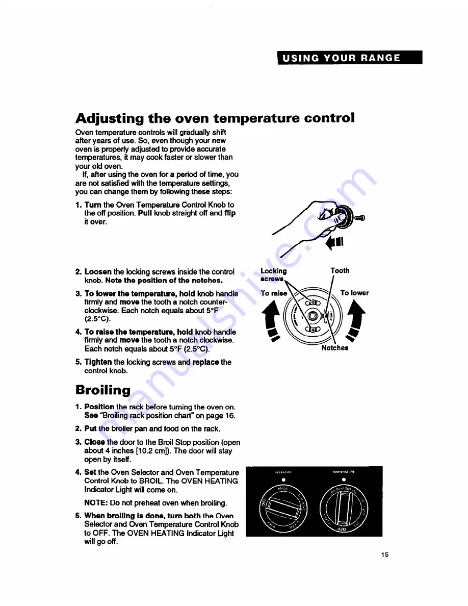 Whirlpool RF377PXY Use And Care Manual Download Page 15