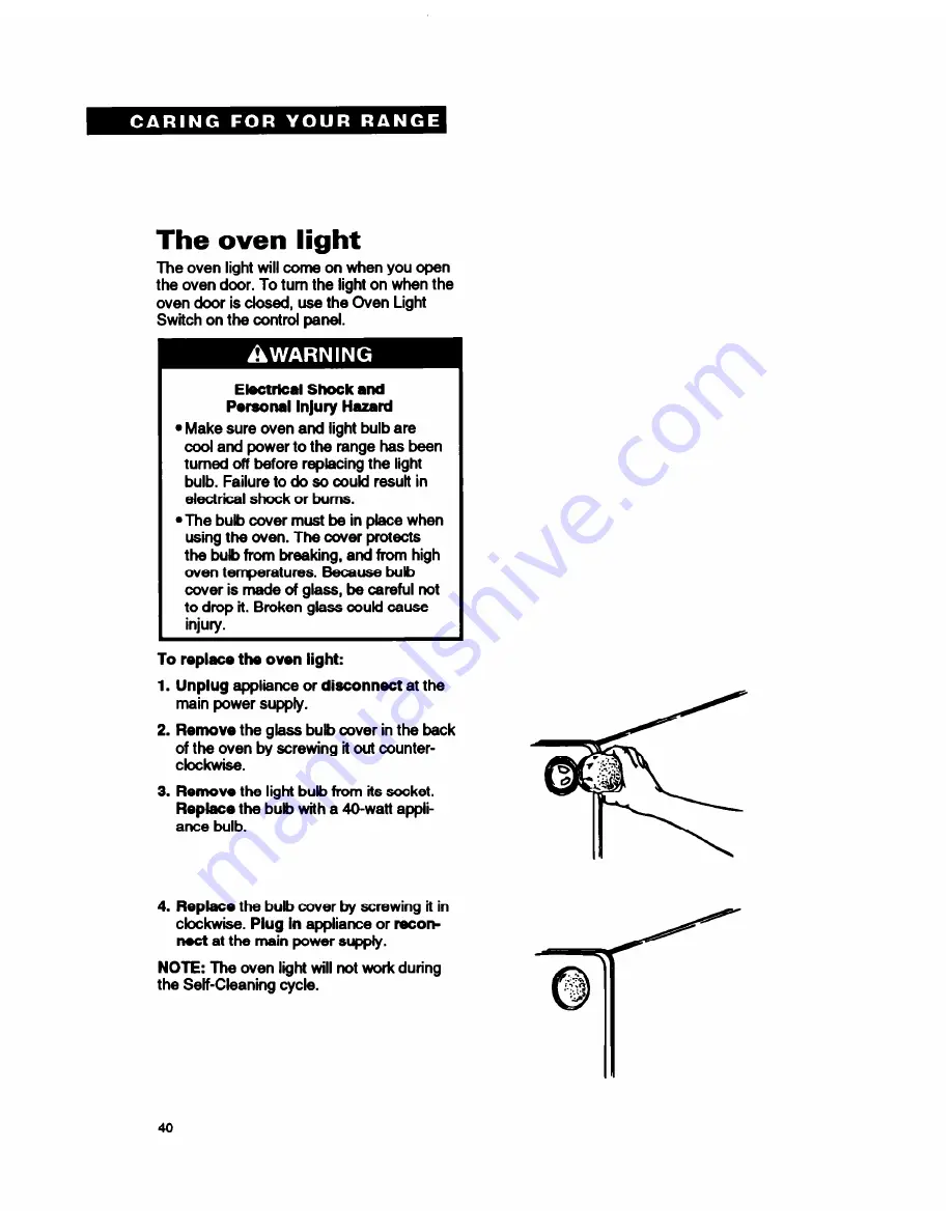 Whirlpool RF377PXY Use And Care Manual Download Page 40