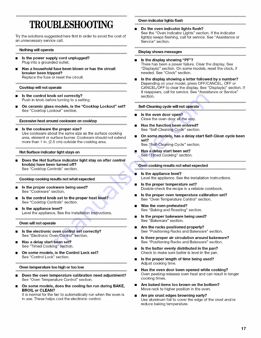 Whirlpool RF378LXK Use & Care Manual Download Page 17