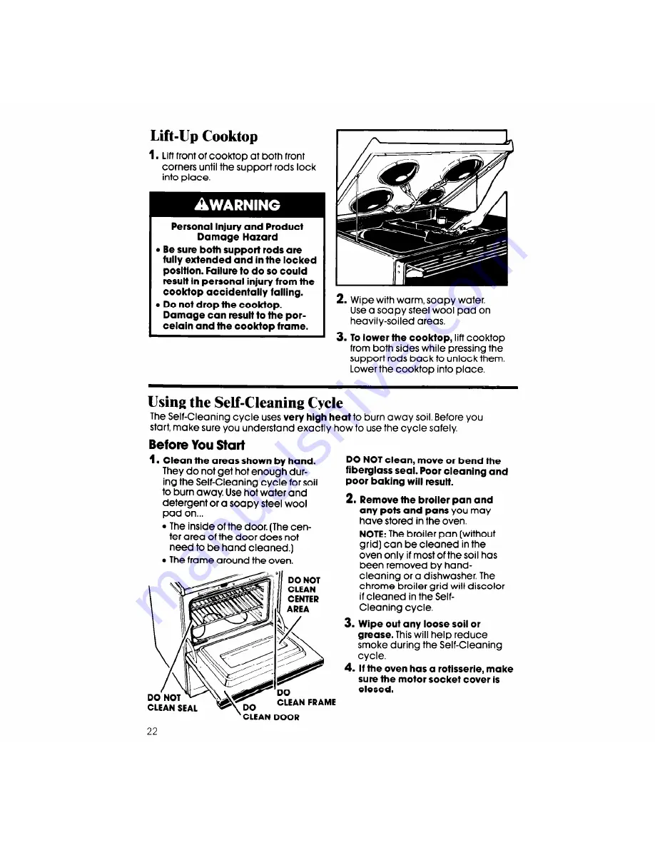 Whirlpool RF385PCW Use & Care Manual Download Page 22