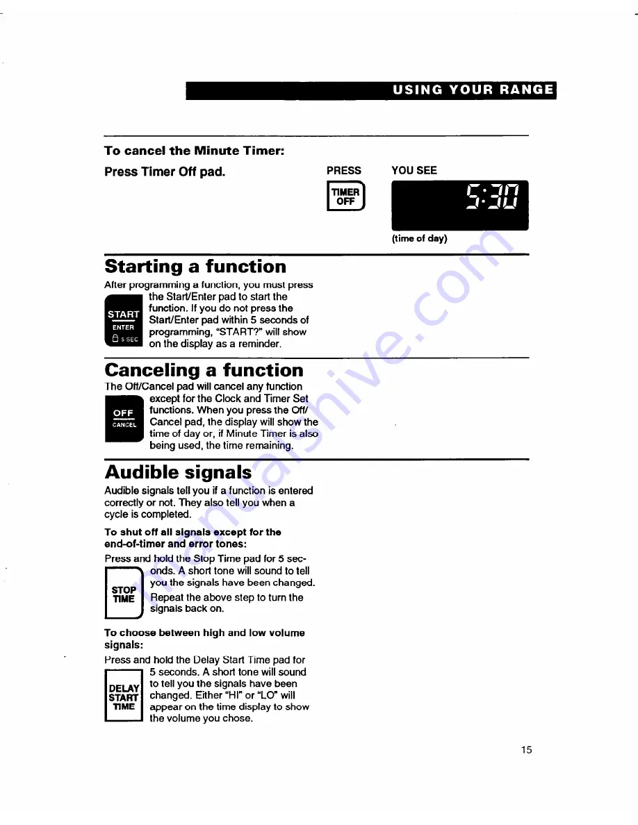 Whirlpool RF385PXD Use And Care Manual Download Page 15