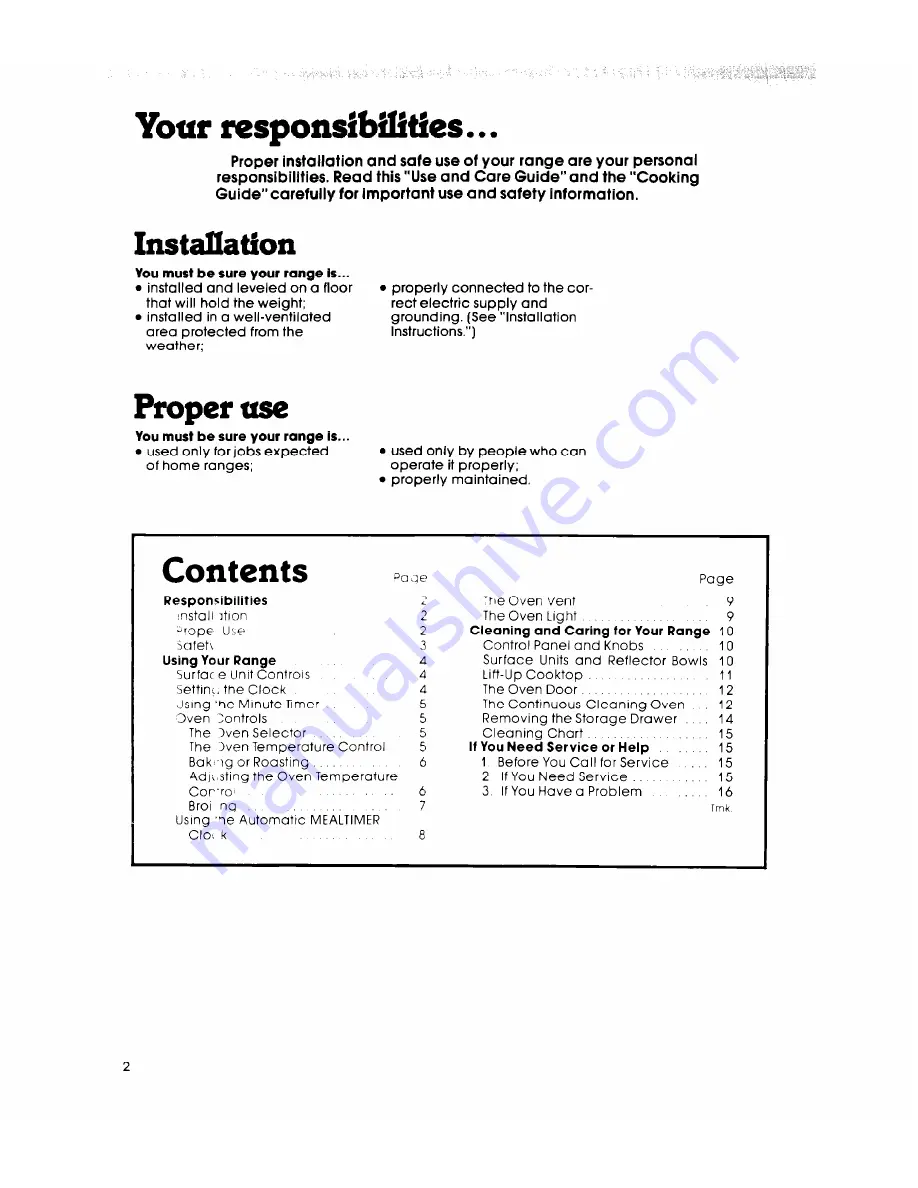 Whirlpool RF4400XL Use And Care Manual Download Page 2