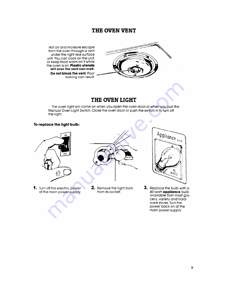 Whirlpool RF4400XL Use And Care Manual Download Page 9