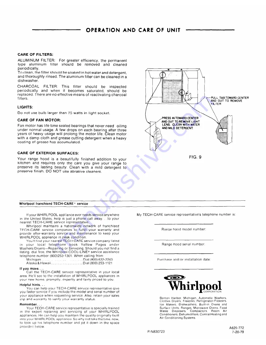 Whirlpool RHH 4300 SERIES Installation And Operating Instructions Download Page 4