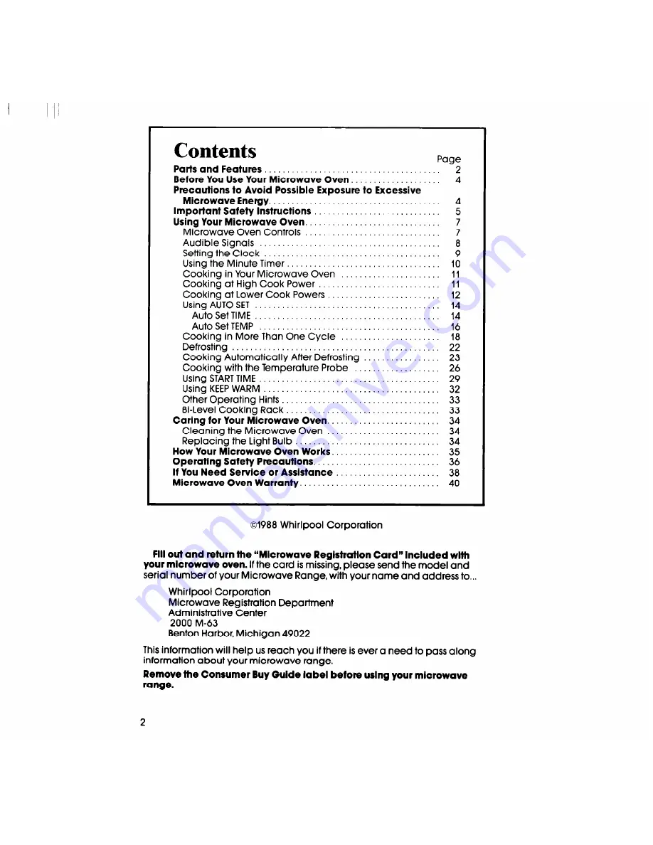 Whirlpool RM778PXT Use & Care Manual Download Page 2