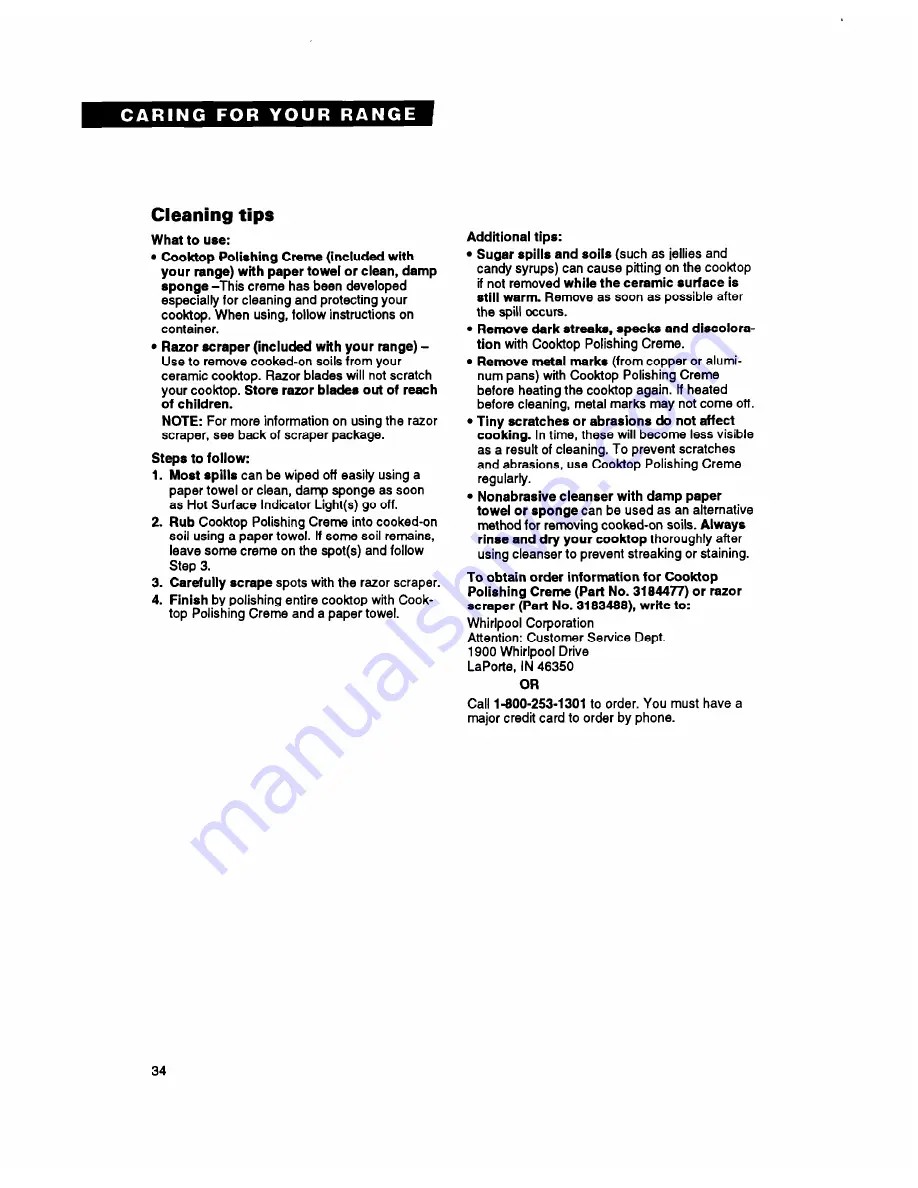 Whirlpool RS696PXB Use & Care Manual Download Page 34