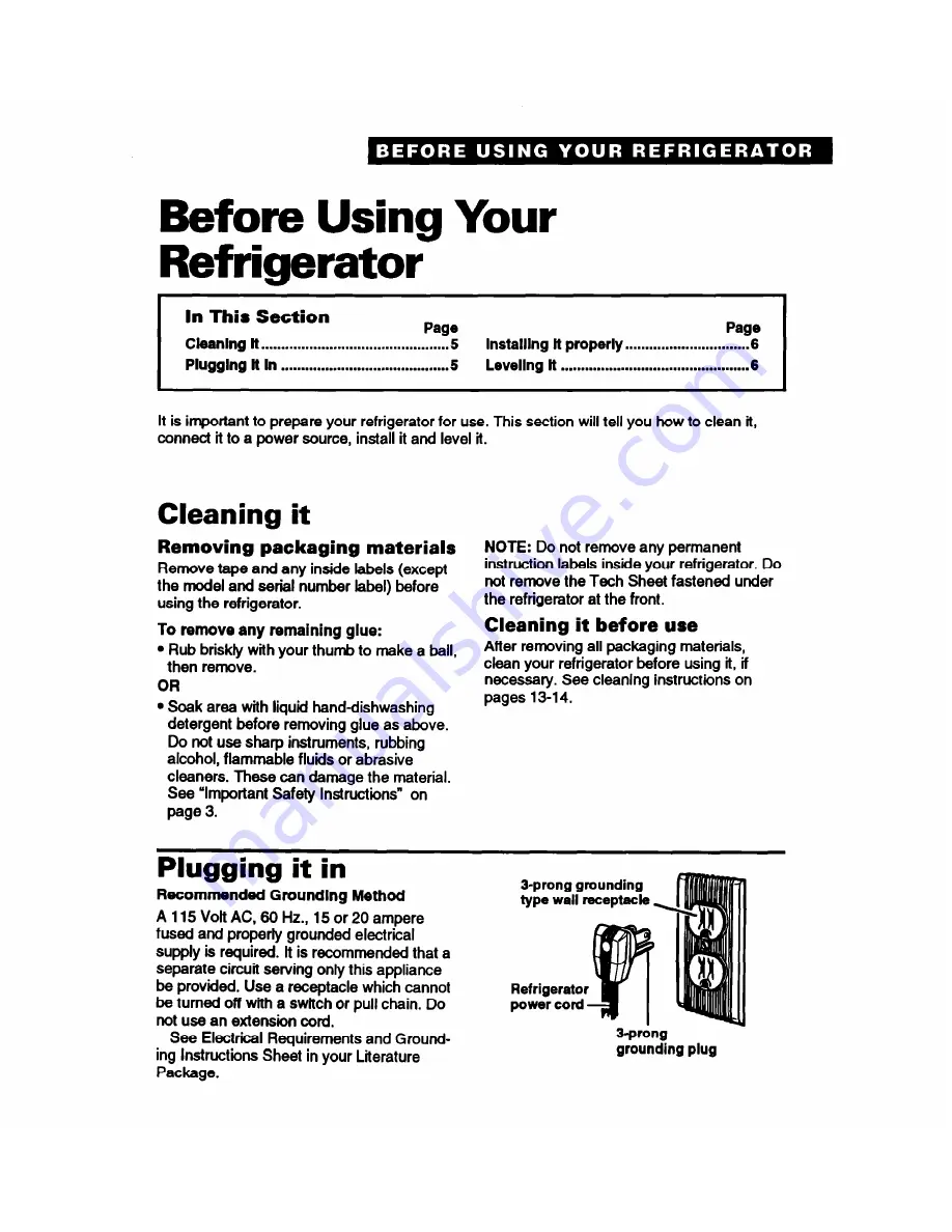 Whirlpool RT14VK Using Manual Download Page 5