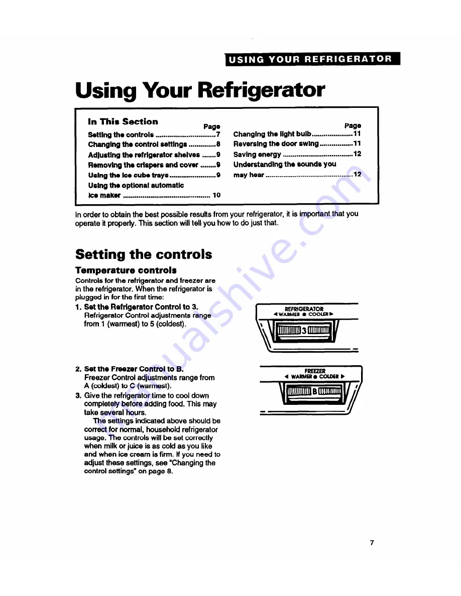 Whirlpool RT14VK Using Manual Download Page 7