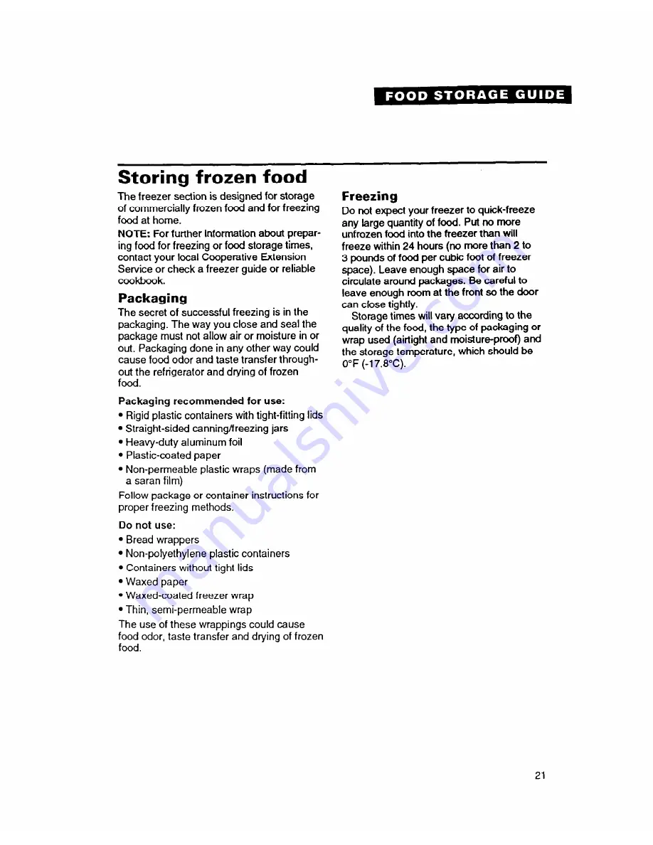 Whirlpool RT17DK Using Manual Download Page 21