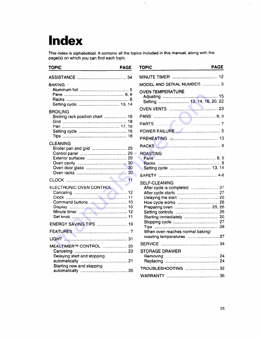 Whirlpool SB160PED Скачать руководство пользователя страница 35