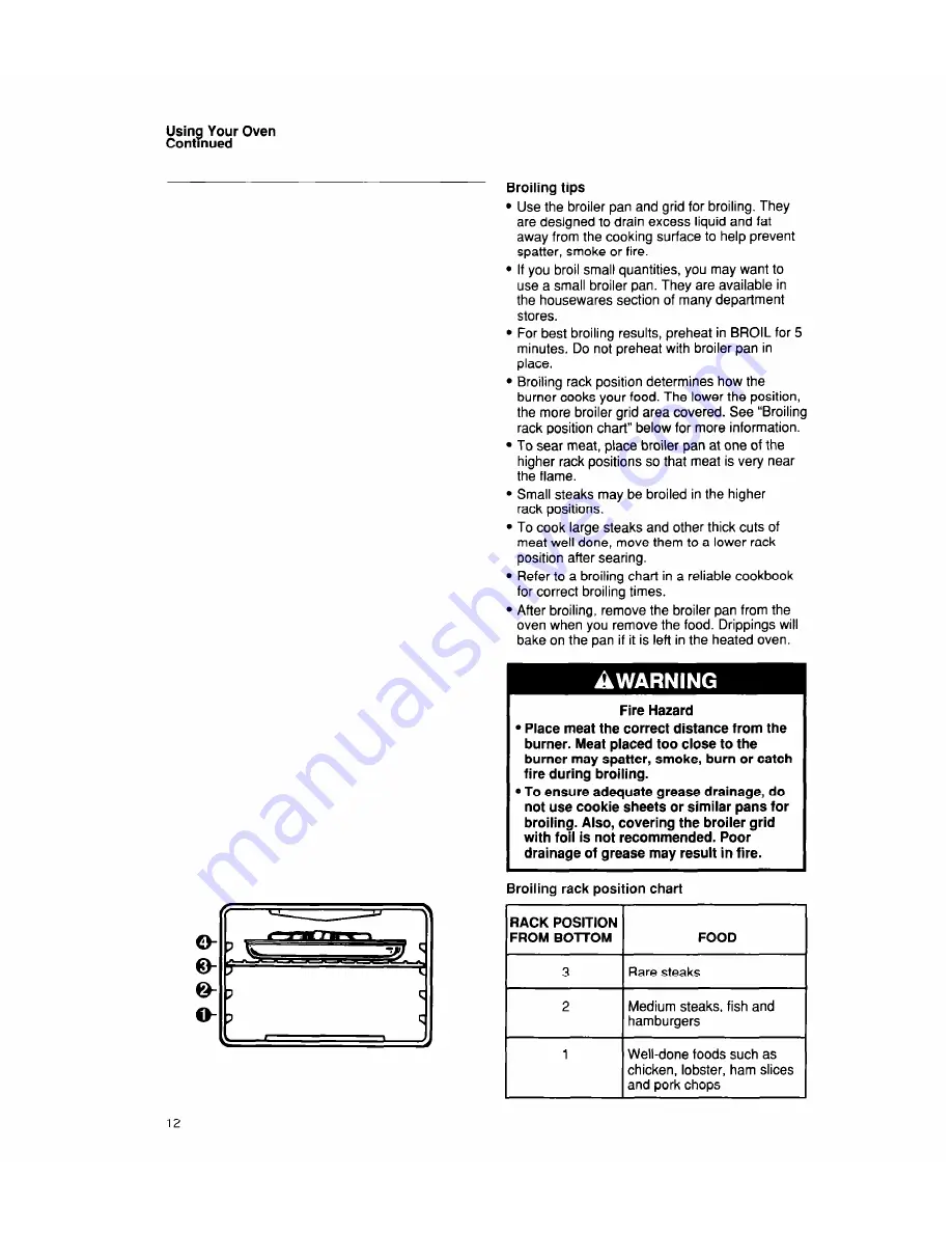 Whirlpool SB160PEX Use & Care Manual Download Page 12